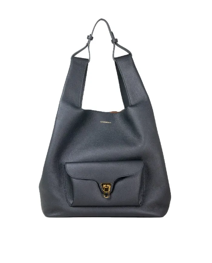 Coccinelle Borsa grande a tracolla Beat shopping Nero/Cuoio