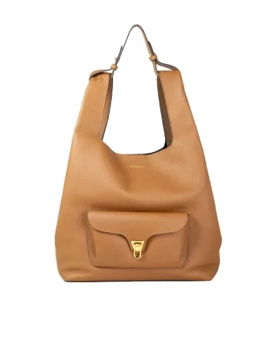 Coccinelle Borsa grande a tracolla Beat shopping Cuoio/Nero