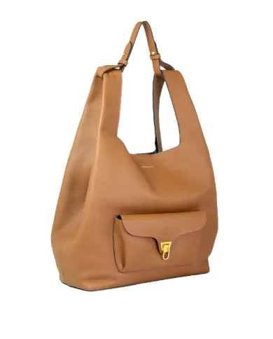 Coccinelle Borsa grande a tracolla Beat shopping Cuoio/Nero