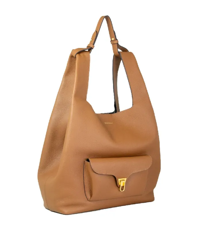 Coccinelle Borsa grande a tracolla Beat shopping Cuoio/Nero