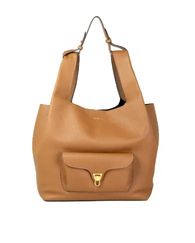 Coccinelle Borsa grande a tracolla Beat shopping Cuoio/Nero