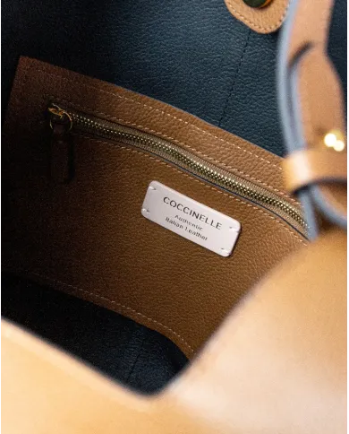 Coccinelle Borsa grande a tracolla Beat shopping Cuoio/Nero