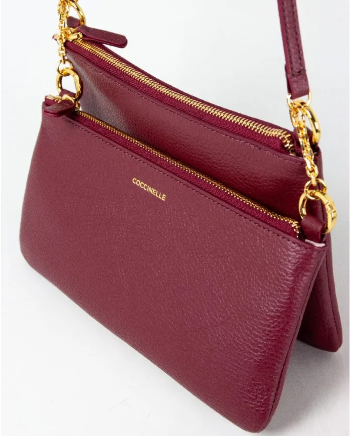 Coccinelle Pochette pelle Yvonne Bordeaux