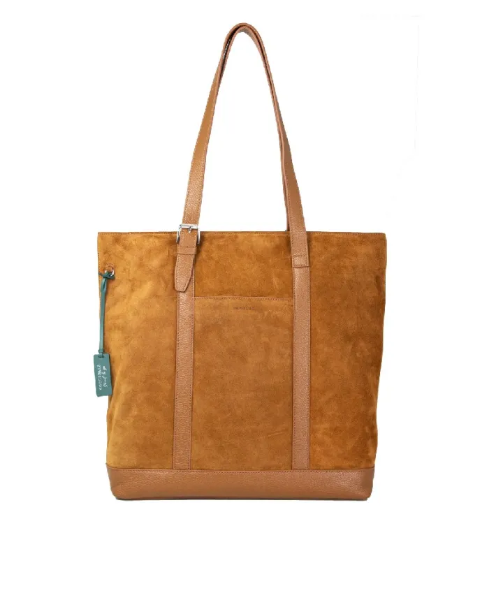 Coccinelle Borsa grande in pelle Stg suede Cognac