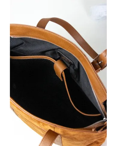 Coccinelle Borsa grande in pelle Stg suede Cognac