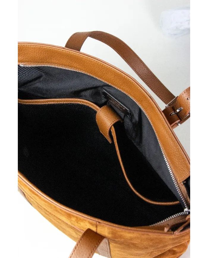 Coccinelle Borsa grande in pelle Stg suede Cognac