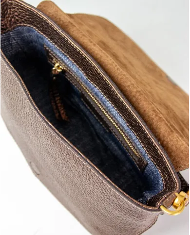 Gianni Chiarini Borsa piccola pelle e camoscio Olga Bronzo