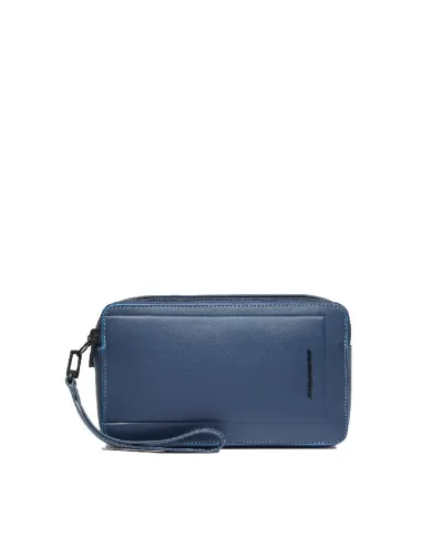 Piquadro Pochette uomo in pelle Atlas Blu