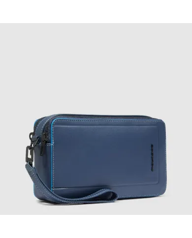 Piquadro Pochette uomo in pelle Atlas Blu