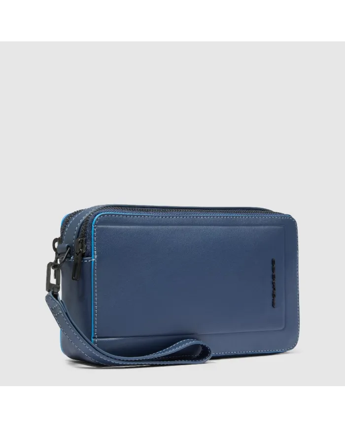 Piquadro Pochette uomo in pelle Atlas Blu