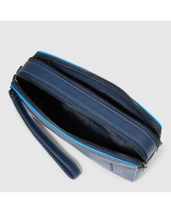 Piquadro Pochette uomo in pelle Atlas Blu