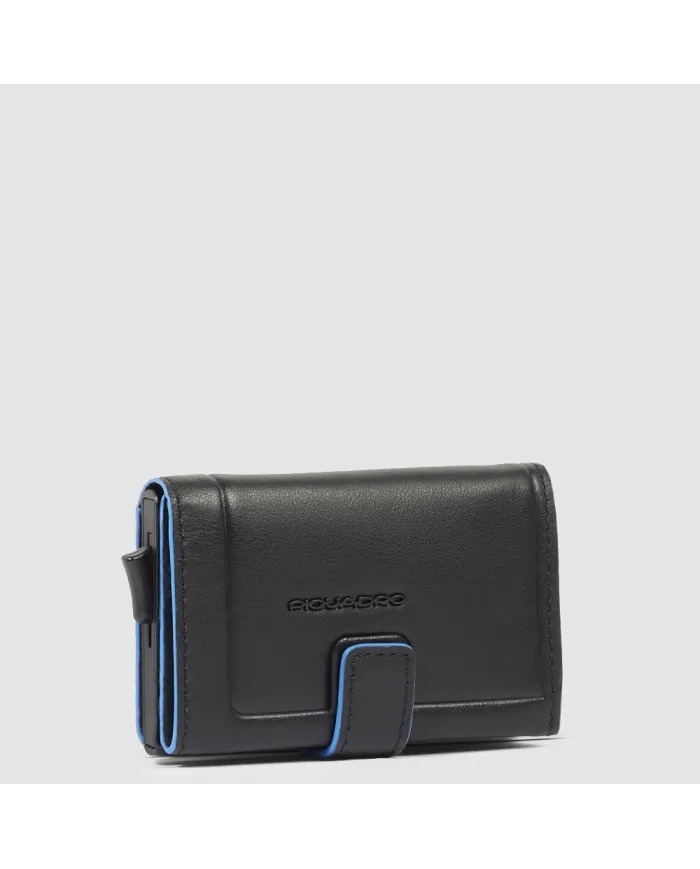 Piquadro Porta carte di credito con tasca banconote Atlas Nero