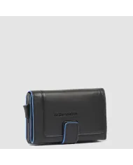 Piquadro Porta carte di credito con tasca banconote Atlas Nero