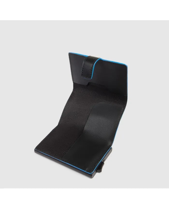 Piquadro Porta carte di credito con tasca banconote Atlas Nero