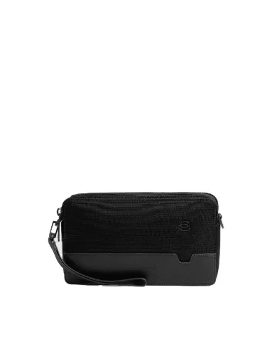 Piquadro Pochette tessuto pelle Marcel Nero