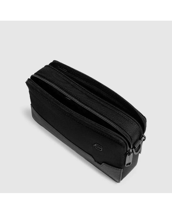Piquadro Pochette tessuto pelle Marcel Nero