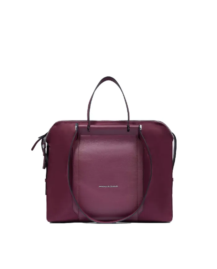 Piquadro Shopping bag in pelle Lyra Bordeaux