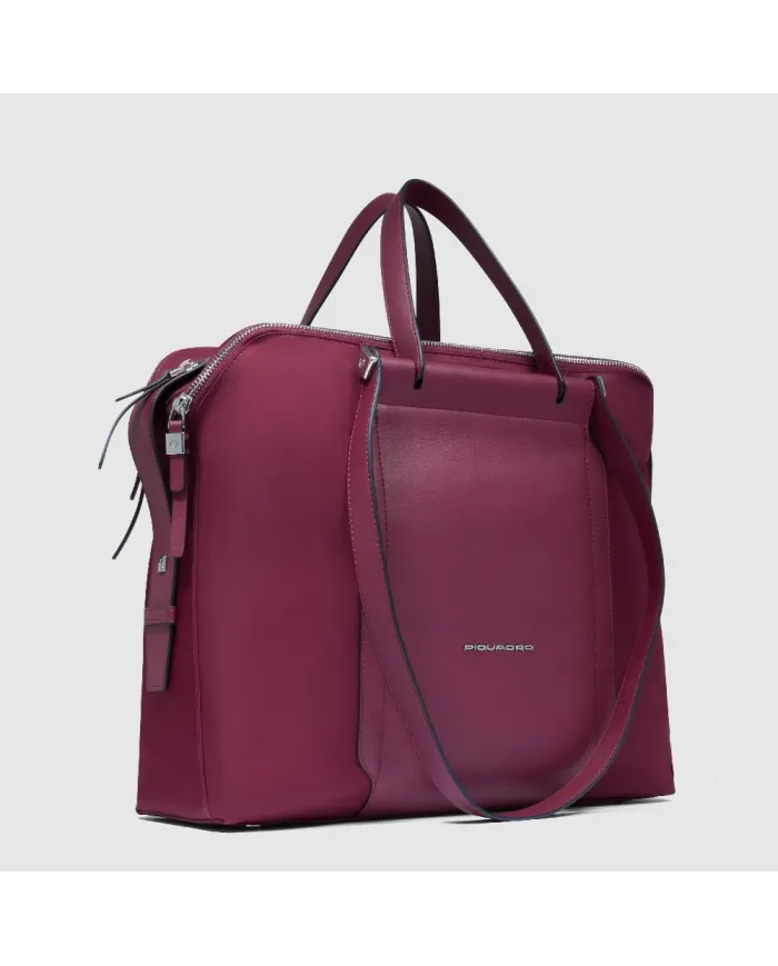Piquadro Shopping bag in pelle Lyra Bordeaux