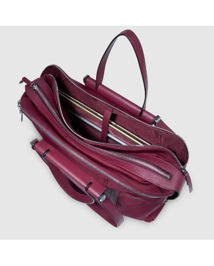Piquadro Shopping bag in pelle Lyra Bordeaux