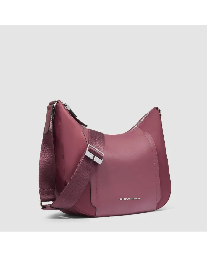 Piquadro Borsa nylon e pelle Lyra Bordeaux