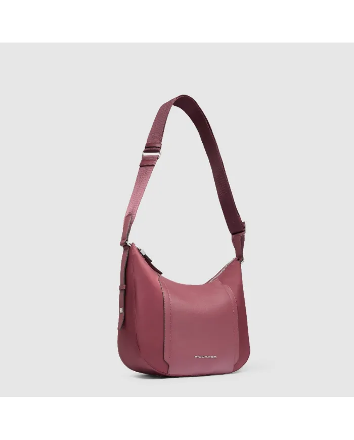 Piquadro Borsa nylon e pelle Lyra Bordeaux