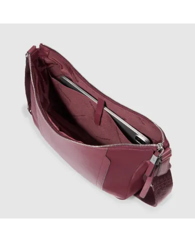 Piquadro Borsa nylon e pelle Lyra Bordeaux