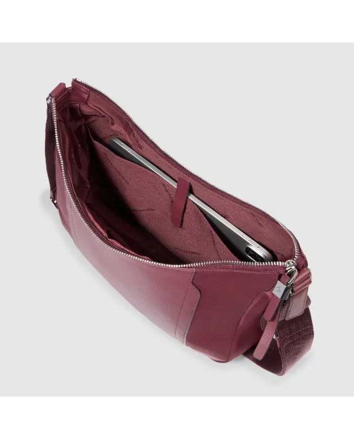 Piquadro Borsa nylon e pelle Lyra Bordeaux