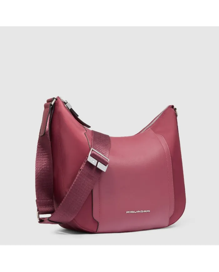 Piquadro Borsa tessuto e pelle Lyra Bordeaux