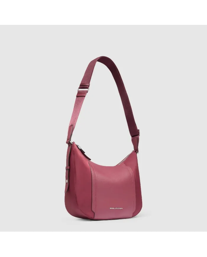 Piquadro Borsa tessuto e pelle Lyra Bordeaux