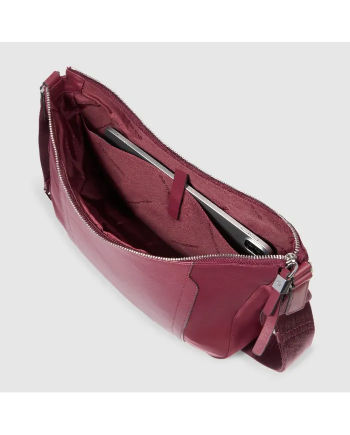 Piquadro Borsa tessuto e pelle Lyra Bordeaux