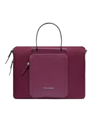 Piquadro Cartella tessuto pelle pc 15" Lyra Bordeaux