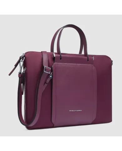 Piquadro Cartella tessuto pelle pc 15" Lyra Bordeaux