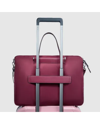 Piquadro Cartella tessuto pelle pc 15" Lyra Bordeaux