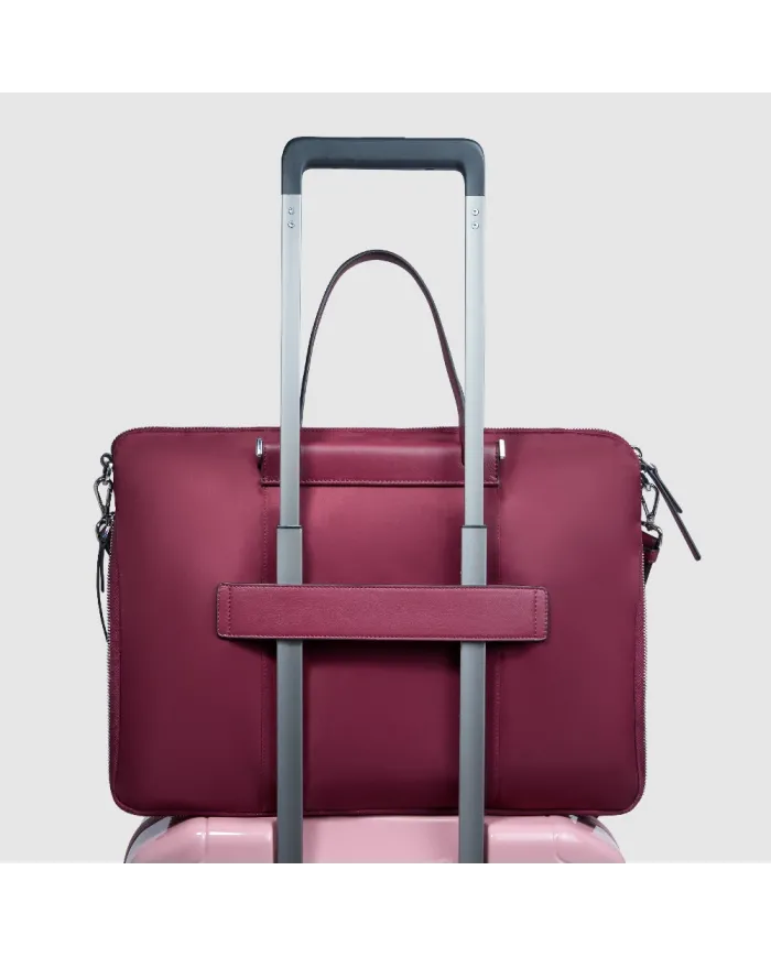 Piquadro Cartella tessuto pelle pc 15" Lyra Bordeaux