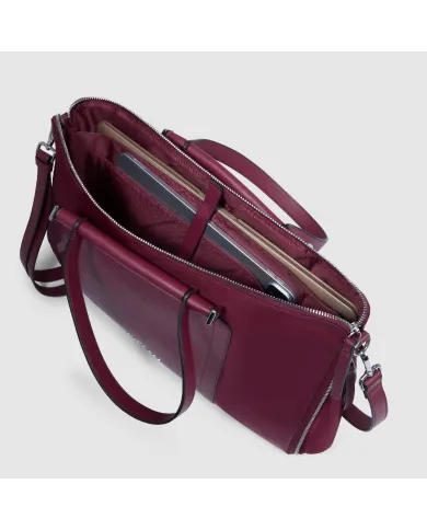 Piquadro Cartella tessuto pelle pc 15" Lyra Bordeaux