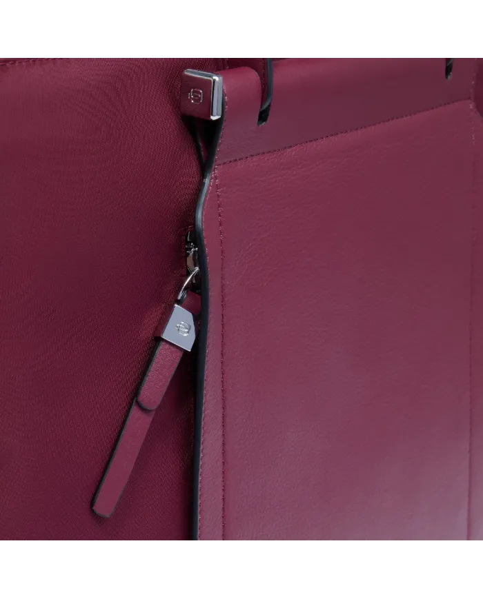 Piquadro Cartella tessuto pelle pc 15" Lyra Bordeaux