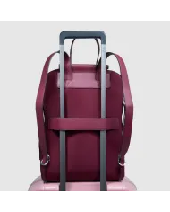 Piquadro Zaino tessuto pelle porta pc 14" Lyra Bordeaux