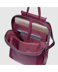Piquadro Zaino tessuto pelle porta pc 14" Lyra Bordeaux