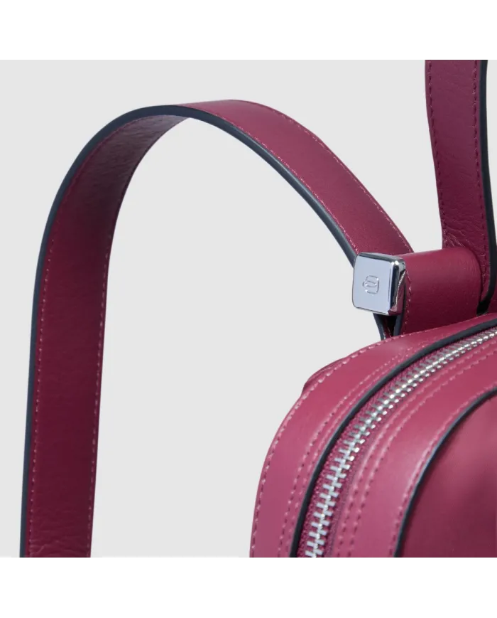 Piquadro Zaino tessuto pelle porta pc 14" Lyra Bordeaux