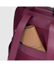 Piquadro Zaino tessuto pelle porta pc 14" Lyra Bordeaux
