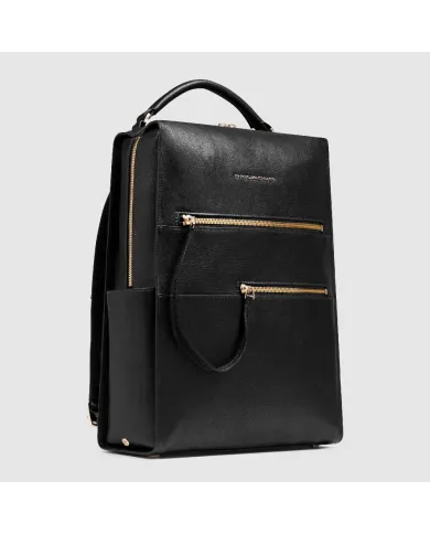 Piquadro Zaino pelle porta pc 14" Patricia Nero