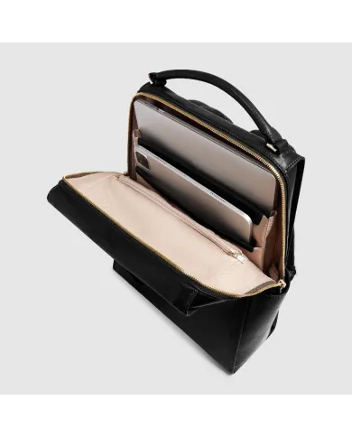 Piquadro Zaino pelle porta pc 14" Patricia Nero