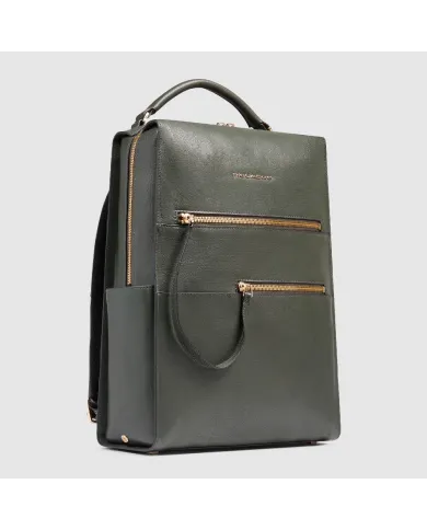 Piquadro Zaino pelle porta pc 14" Patricia Verde