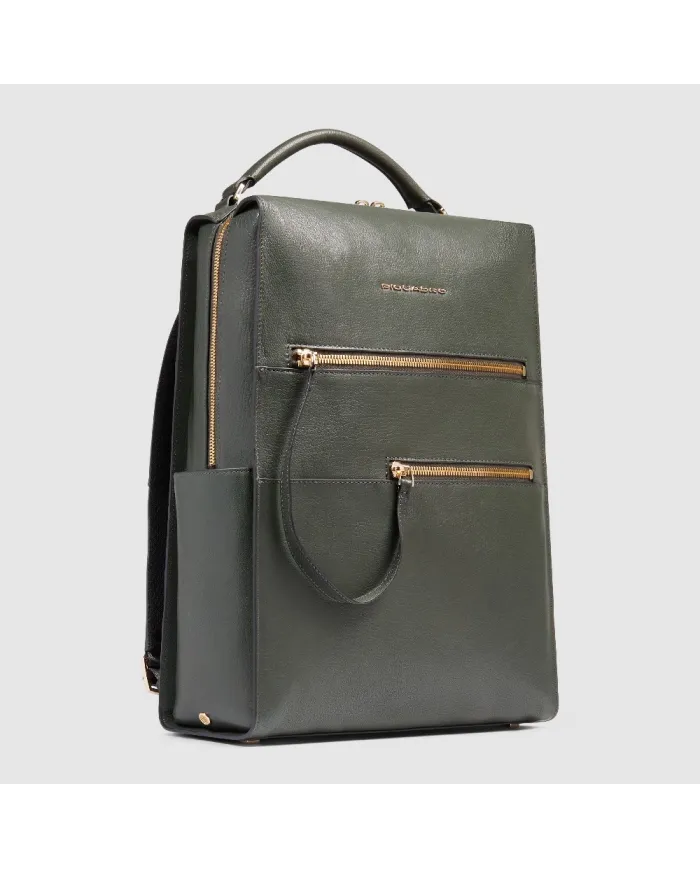 Piquadro Zaino pelle porta pc 14" Patricia Verde