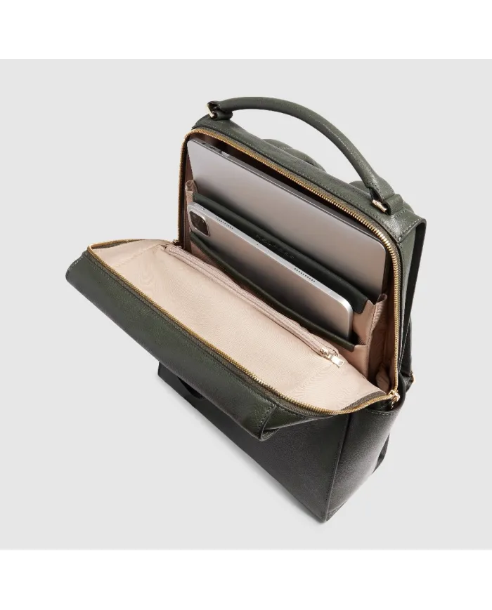 Piquadro Zaino pelle porta pc 14" Patricia Verde