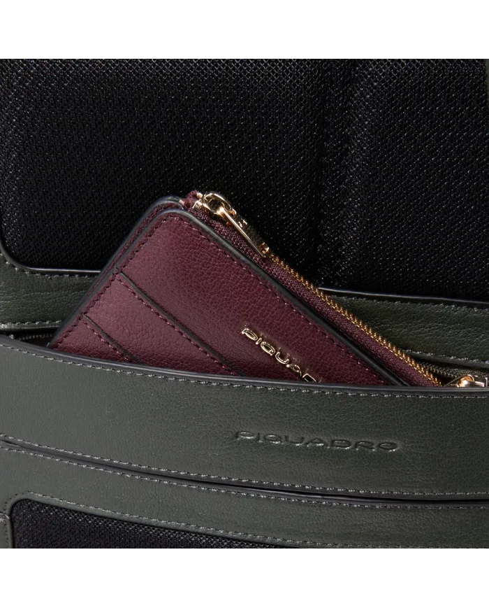 Piquadro Zaino pelle porta pc 14" Patricia Verde