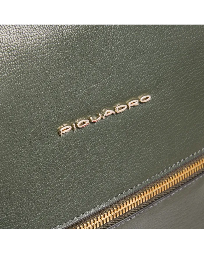 Piquadro Zaino pelle porta pc 14" Patricia Verde