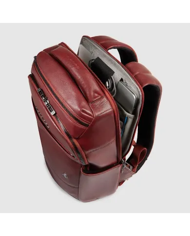 Piquadro Zaino in pelle porta pc 13,3 Key Words Marrone