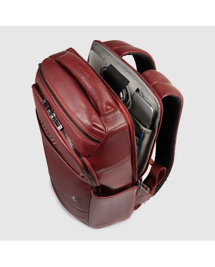 Piquadro Zaino in pelle porta pc 13,3 Key Words Marrone