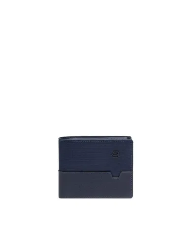 Piquadro Portafoglio piccolo tessuto pelle Marcel Blu